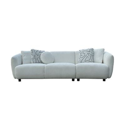 Gishelle 4 Seater Fabric Sofa - Snow White